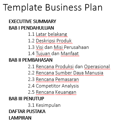 contoh summary business plan